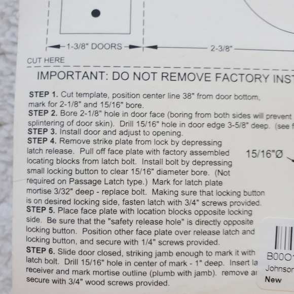 Bundle Only: Johnson Hardware Privacy Pocket Door Lock For 1 3/8” Doors Only - Picture 6 of 12